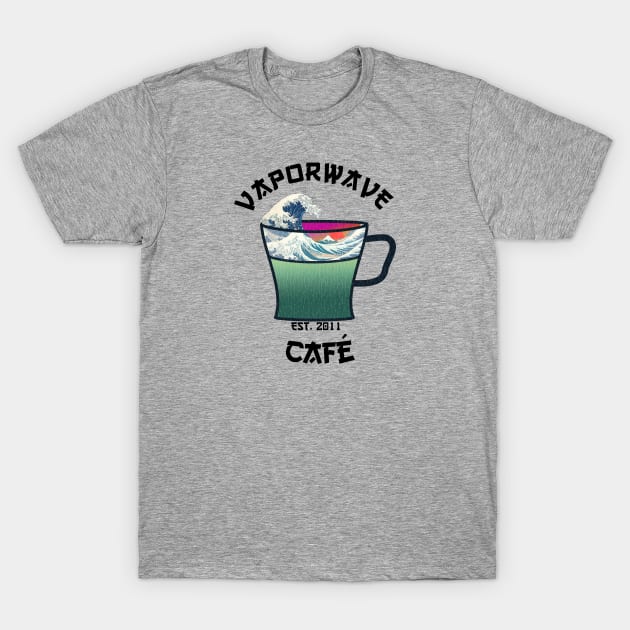 Vaporwave Aesthetic Great Wave Off Kanagawa Cafe Coffee T-Shirt by mycko_design